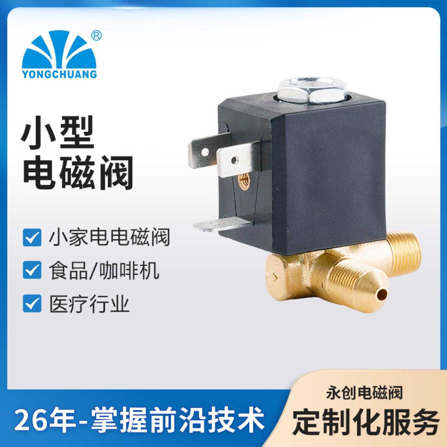 余姚永创5524-01微型蒸汽电磁阀 16KG 直动式电磁阀 取暖器电磁阀
