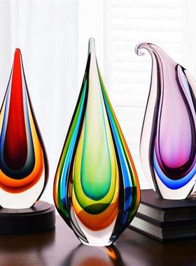 轻奢水晶摇钱树摆件招财琉璃工艺品发财树客厅玄关酒柜软装饰品