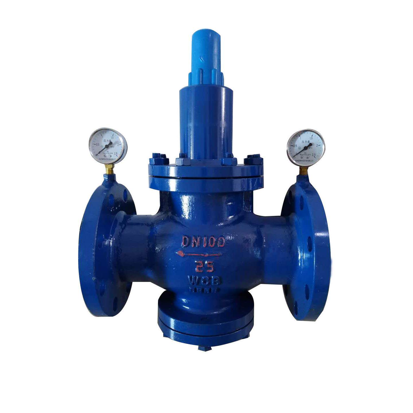 包邮y42x-25C自来水管道手动可调式法兰带表水压阀调压阀DN150