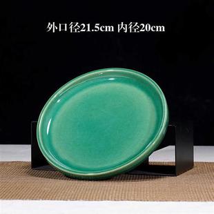 花盆托盘紫砂精品方形四方盆底座圆形接水底盘小号特大号陶瓷托盘