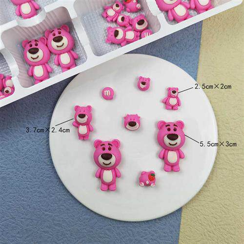 草莓熊巧克力可爱卡通生日蛋糕装饰摆件配件可食用成品烘焙儿童