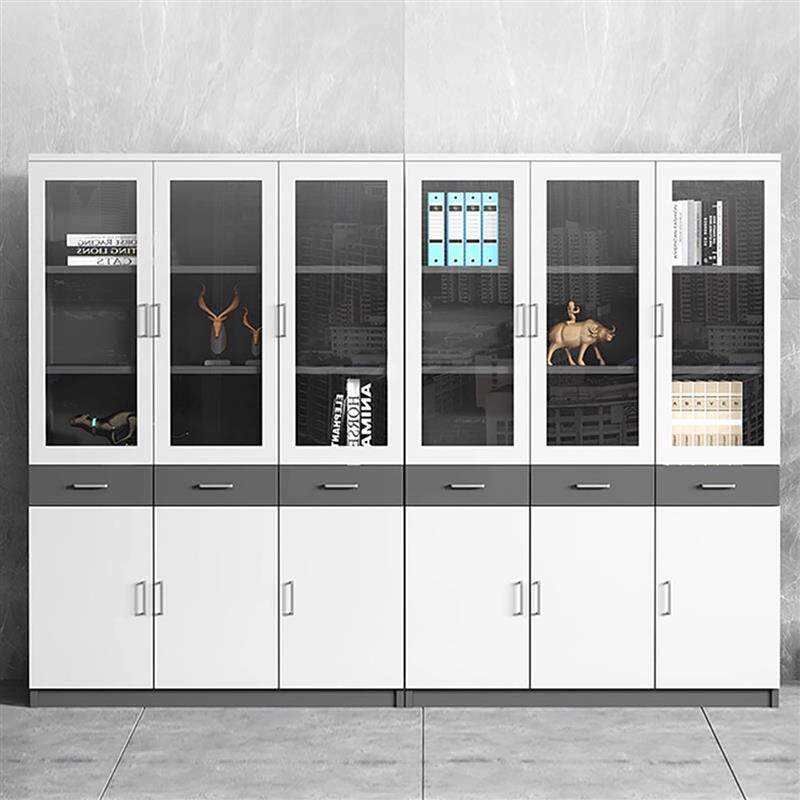 板式文件柜资料柜木质档案柜带锁办公室书柜背景柜组合办公柜定制