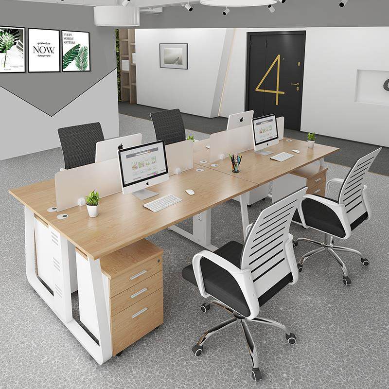 上海办公家具职员办公桌椅组合4人位员工桌简约现代办公室工位桌