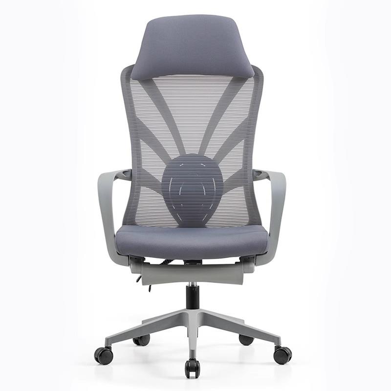 躺椅午休办公椅家用升降人体工学转椅带脚踏网布电脑椅头枕可调节