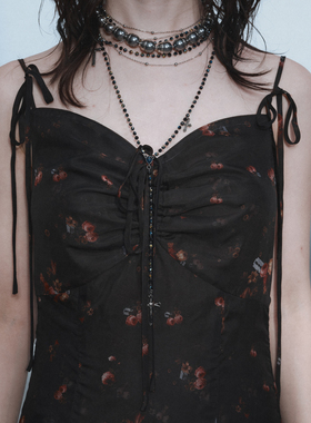 Sound of trio*双层错位印花吊带连衣裙｜Dress连衣裙｜印花色