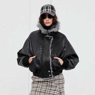 锥形宽松短款 trio 皮质面包棉服 Sound