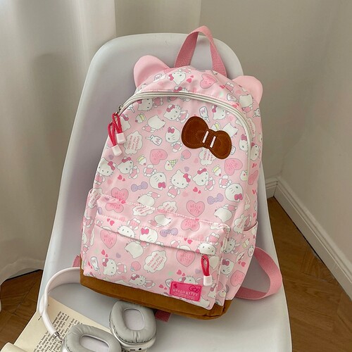 hellokitty蝴蝶结可爱猫少女书包高颜值大容量中学生上课双肩背包