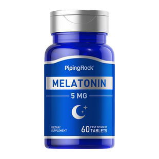 组合PipingRock朴诺维生素复合b+维生素d3+褪黑素助眠