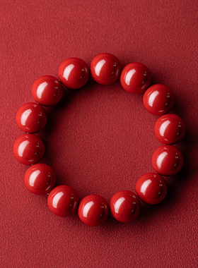 正品高含量朱砂帝王砂单圈手链