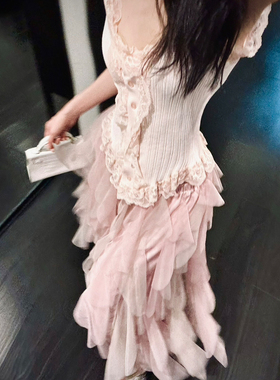 ISGRX 解离 原创设计网纱裙双拼色定制面料