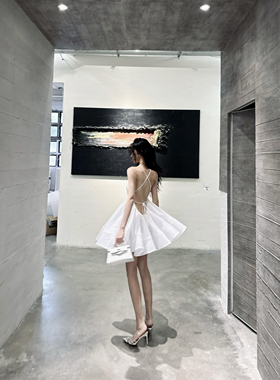 ISGRX 日照金山迪拜品牌欧美度假连衣裙甜美性感黄色裙礼服生日裙