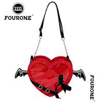FOURONE Heart-shaped Little Devil Pain Bag, single-shoulder Crossbody Baby Bag, y2k Abi Dark Gothic Anime Exhibition thumbnail 3