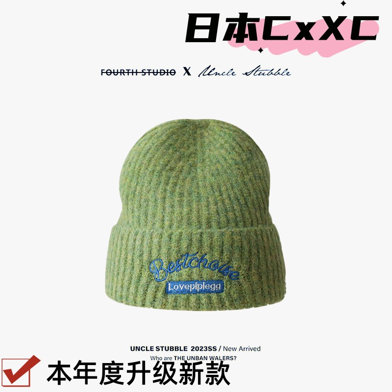 秋冬毛线帽女ins风学生情侣彩色羊毛冷帽包头帽男韩版潮牌针织帽