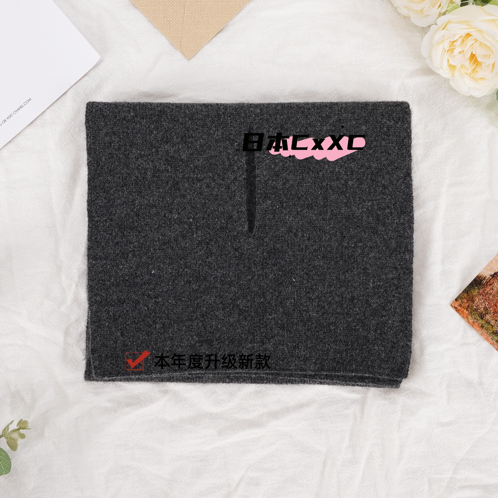 精致小物！秋冬季新款澳洲羊毛围巾男女短款保暖护颈百搭穿孔围脖