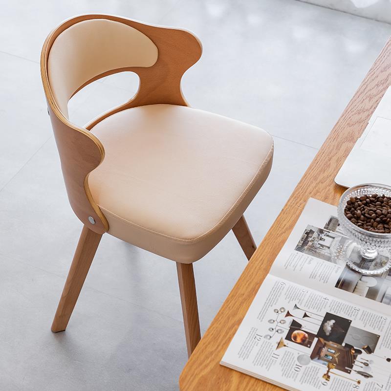 实木家用旋转电脑椅学生书桌椅简约小型小巧写字椅靠背餐椅座椅子