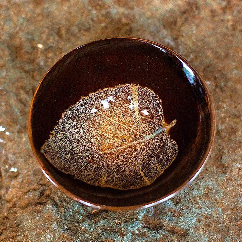 嘉瑞吉州窑木叶盏茶杯主人杯单杯木叶天目盏建盏高档宋代点茶礼盒