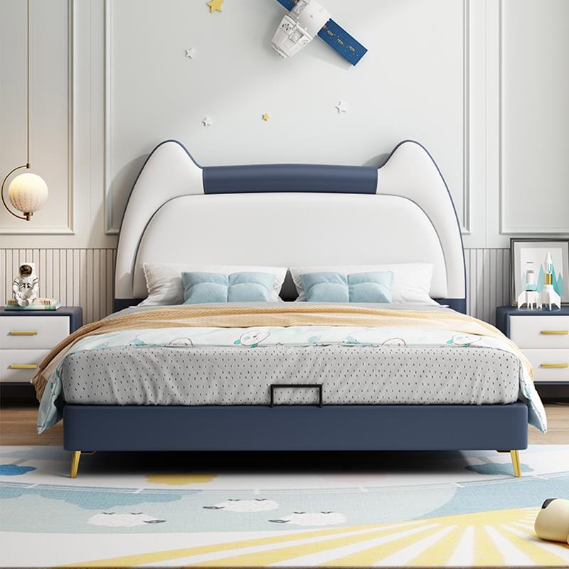 儿童床1米2单人床小户型男女孩公主床青少年卧室皮床1.35米床小床