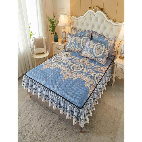 采购产品2025夏季床单，乳胶垫三件套，水洗冰丝垫床单，防滑床罩