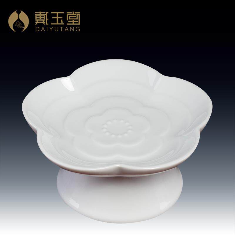 戴玉堂供佛果盘佛前供奉家用观音菩萨佛像水果盘供盘贡盘陶瓷摆件