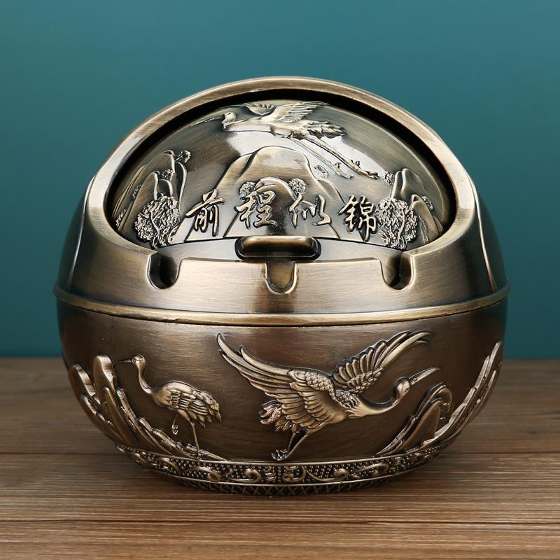 烟灰缸家用客厅创意个性网红ins办公室防飞灰带盖父亲节礼物大号