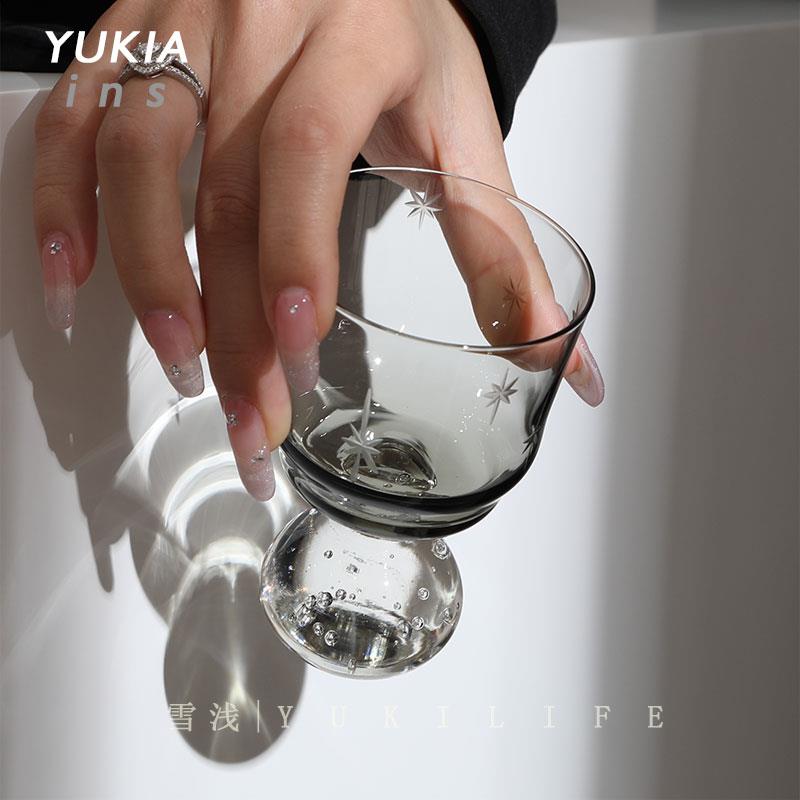 {灰色银河里流淌着爱做梦的星星}中古韩式星空杯子酒杯水晶香槟杯