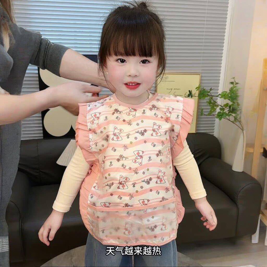 婴儿围兜女宝宝吃饭儿童罩衣夏季薄款辅食饭兜吃饭防水防脏反穿衣