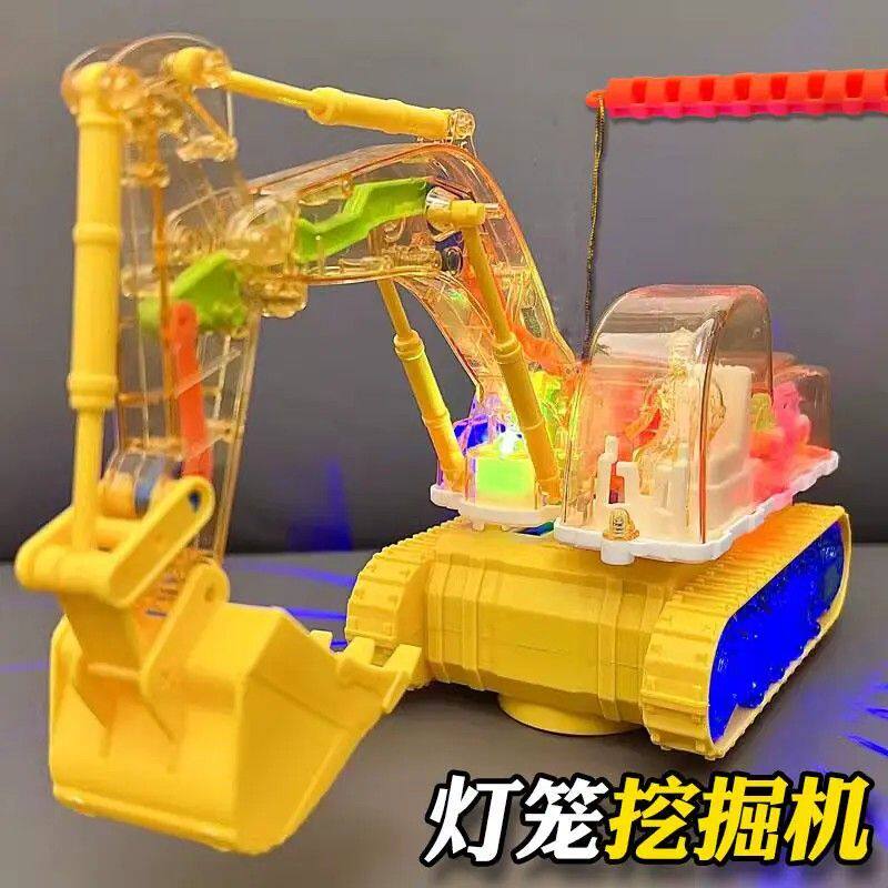 儿童新年礼物元宵手提灯笼2026新款花灯小孩工程车挖掘机玩具男孩