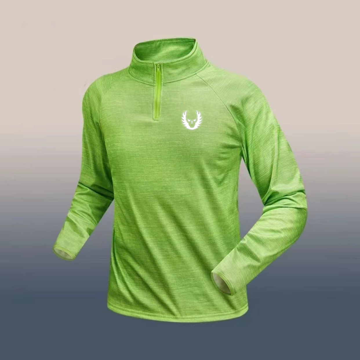 俄勒冈春季田径训练服体育生速干跑步薄款反光男女半拉链运动长袖