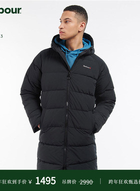 Barbour Land Farn Baffle男士冬季长款防寒保暖绗缝夹克棉服外套