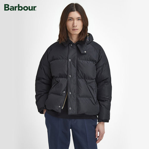 Barbour男士连帽宽松羽绒服