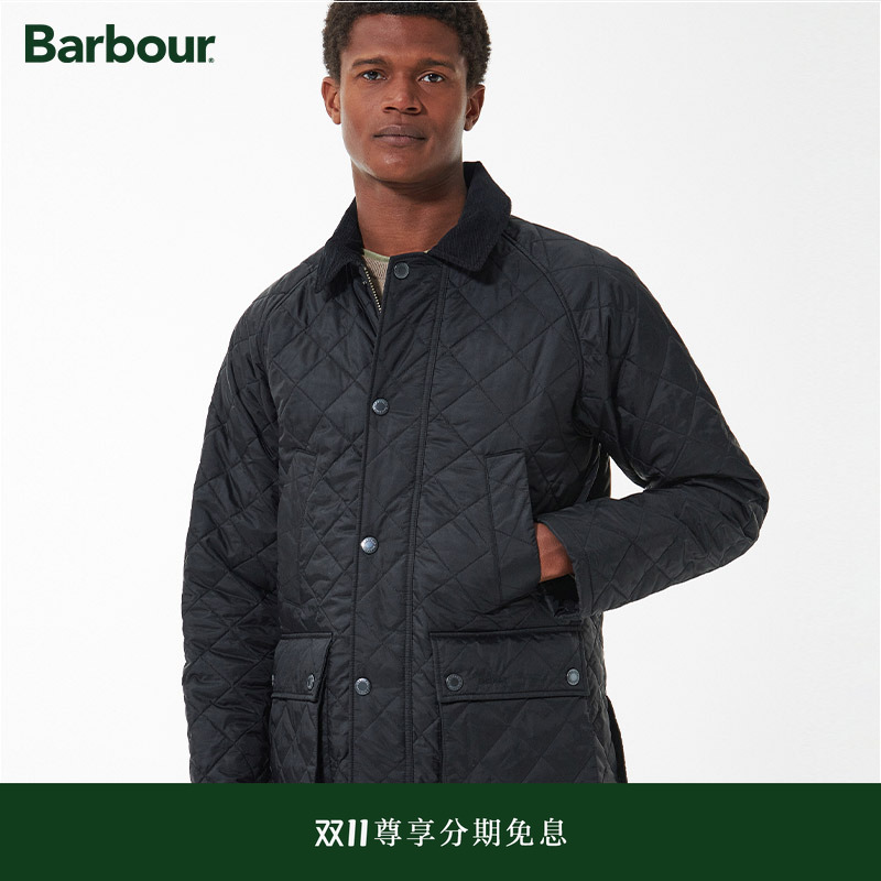 Barbour翻领标准绗缝夹克