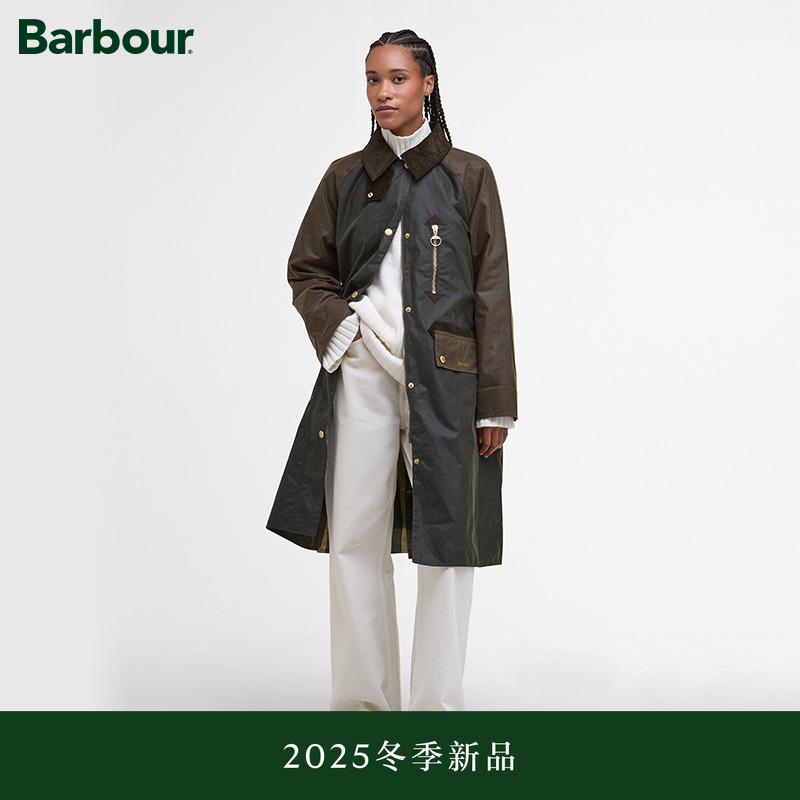 Barbour女士长款油蜡夹克