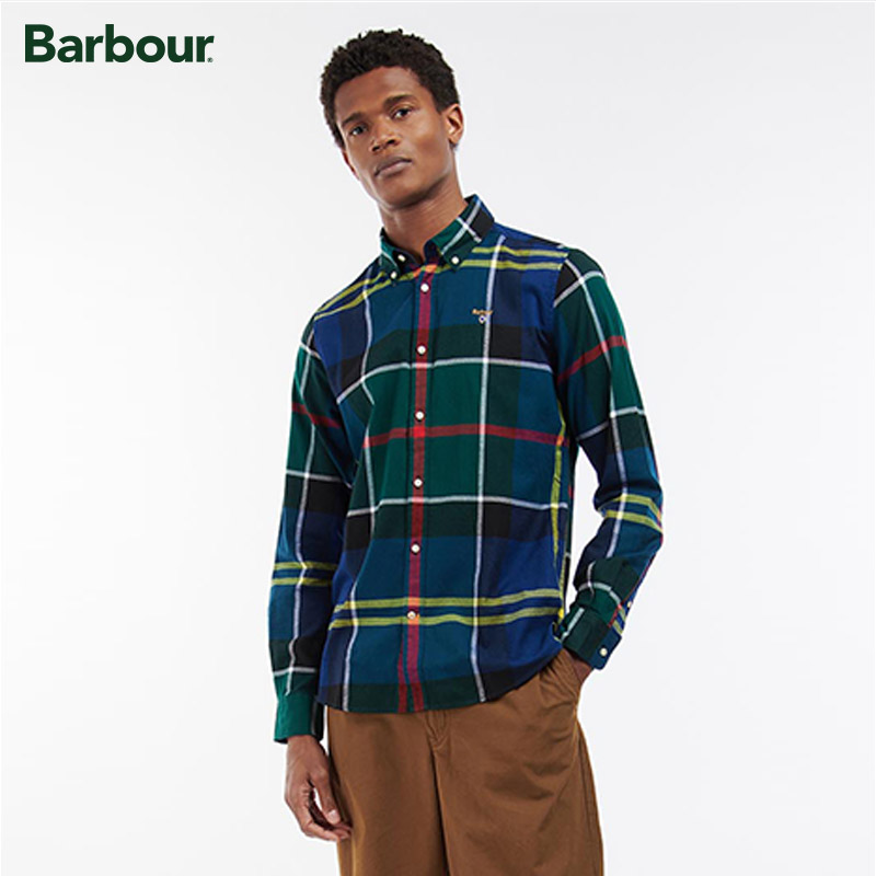 barbour stanford男士秋冬纯棉英伦校园风格纹衬衫