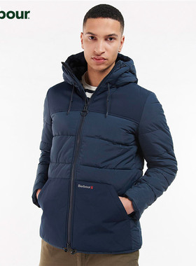 Barbour Sea Knotts Baffle男士冬季防寒保暖连帽棉外套绗缝夹克