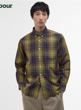 Barbour Taggon Tartan OS Fit 男士宽松格子长袖衬衫