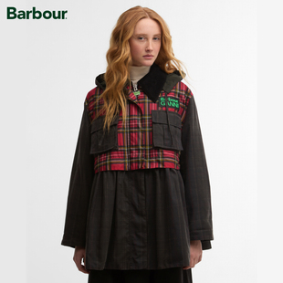 Barbour X Ganni 联名 Tartan Peplum 女士油蜡夹克