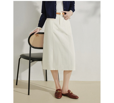 复古通勤舒适春季新款通勤百搭A字半身裙松紧高腰百搭休闲伞裙子