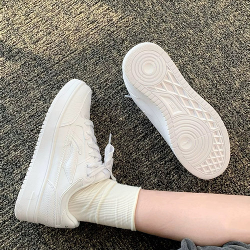 LiNing李宁 天迹 休闲时尚百搭 舒适透气 厚底小白鞋 AGCU096-5