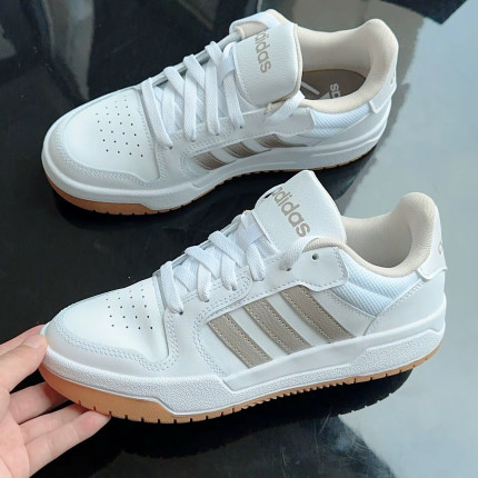 adidas neo Entrap 舒适百搭 低帮 耐磨板鞋 男女同款 白金FY5296