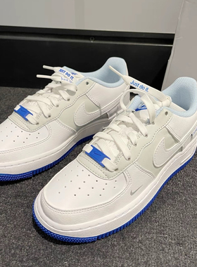 Nike Air Force 1 皮革 休闲 防滑耐磨板鞋 GS 白蓝色FB1844-111