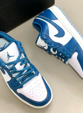 NIKE男鞋Air Jordan 1 Low AJ1蓝白低帮篮球鞋FN5214-141