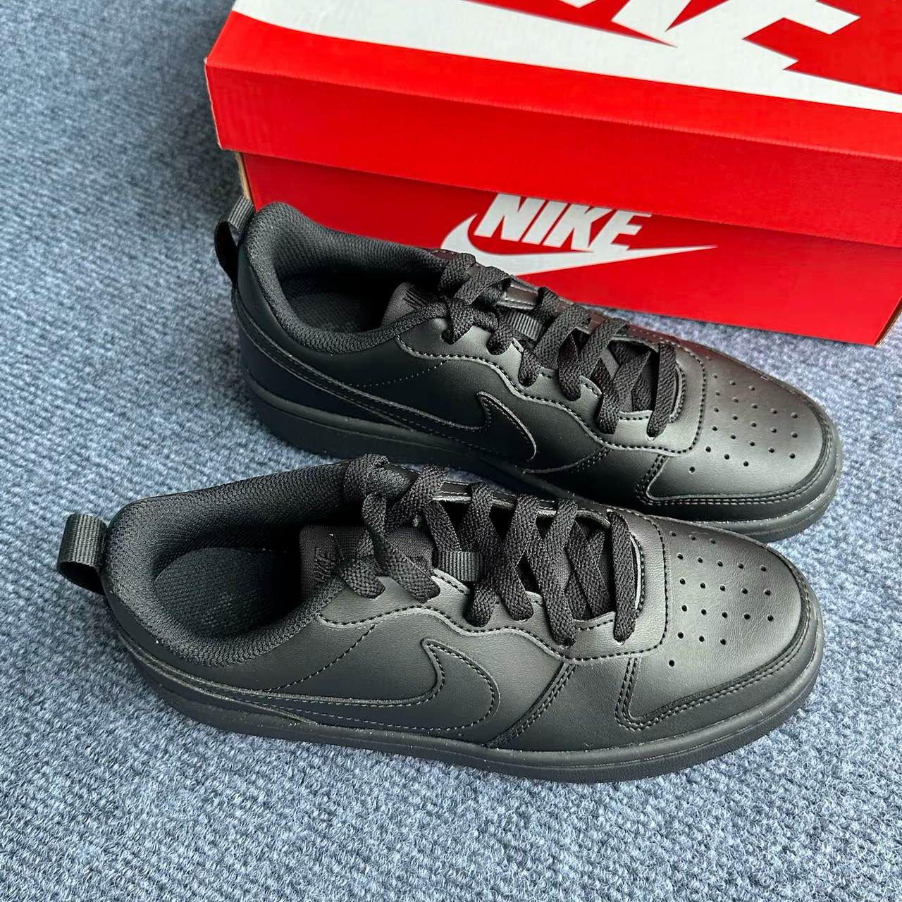 Nike Court Burrow 舒适百搭 防滑 低帮 板鞋 GS 黑色DV5456-002