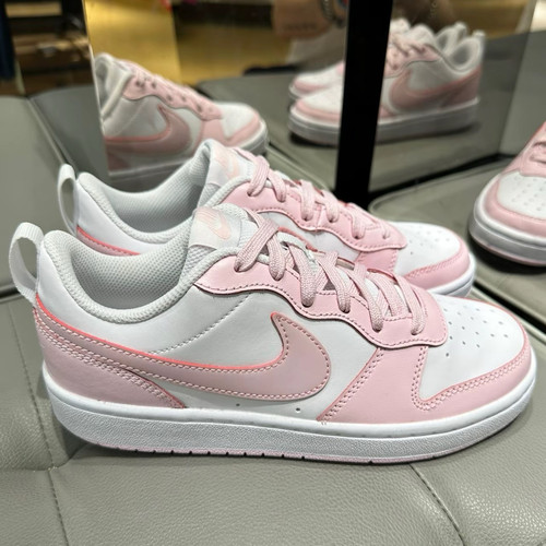 Nike Court Borough 休闲 灵活适应 低帮儿童板鞋 粉色DQ0492-100