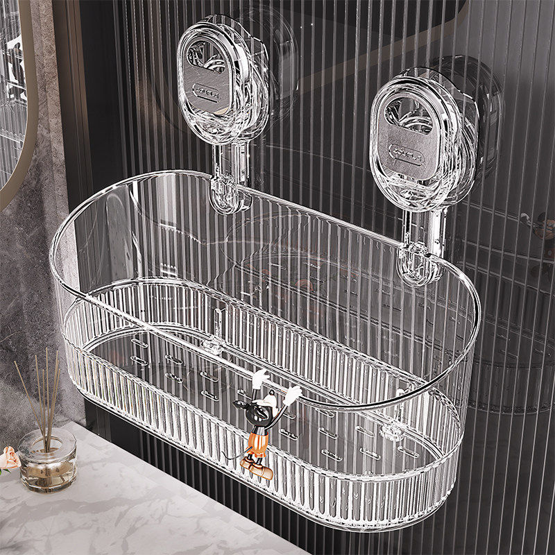 吸盘置物架卫生间家用浴室墙上免打孔无痕壁挂收纳盒洗漱台置物架