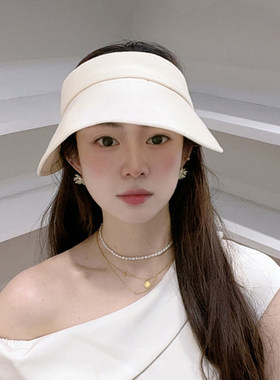 高品质桑蚕丝极简空顶渔夫帽女春夏轻盈透气显脸小大帽檐防晒百搭