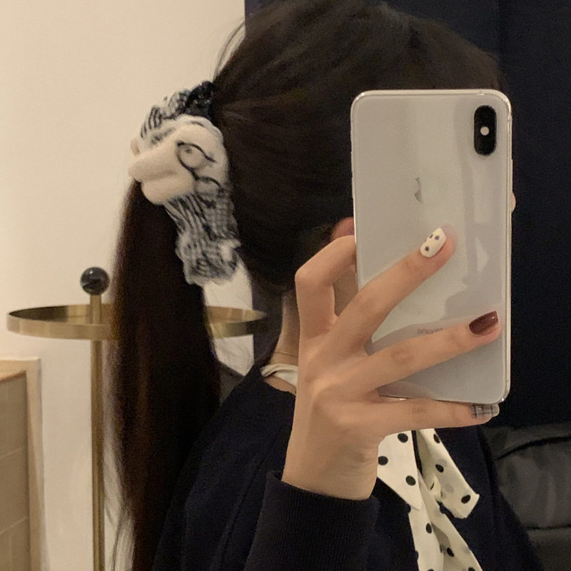 tktk2025新款甜美心格纹米菲兔香蕉夹高马尾氛围感韩版女饰品