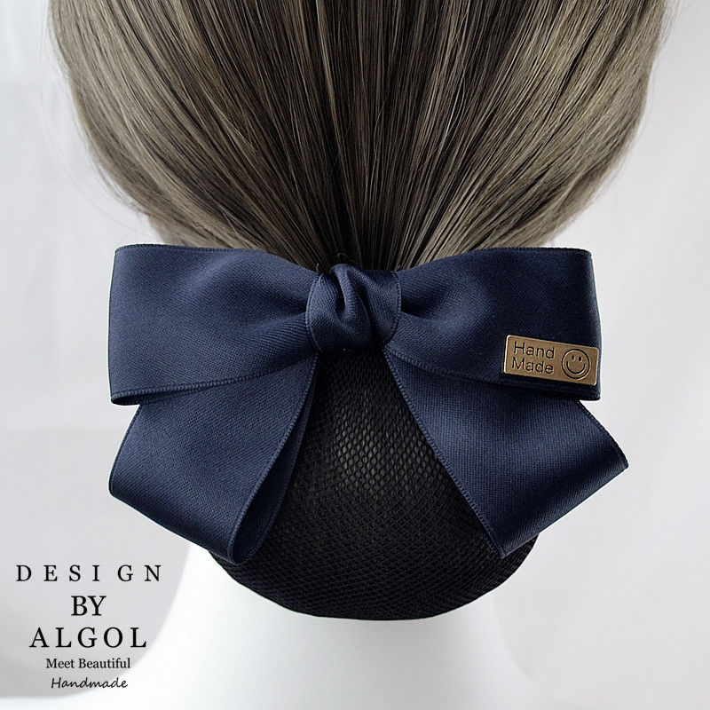 韩版小香风发夹工作盘发护士网兜酒店头花职业上班服务员发网头饰