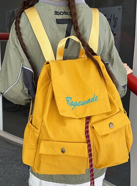 2026新款休闲百搭双肩包旅行出游工装风背包不撞款多功能书包男女