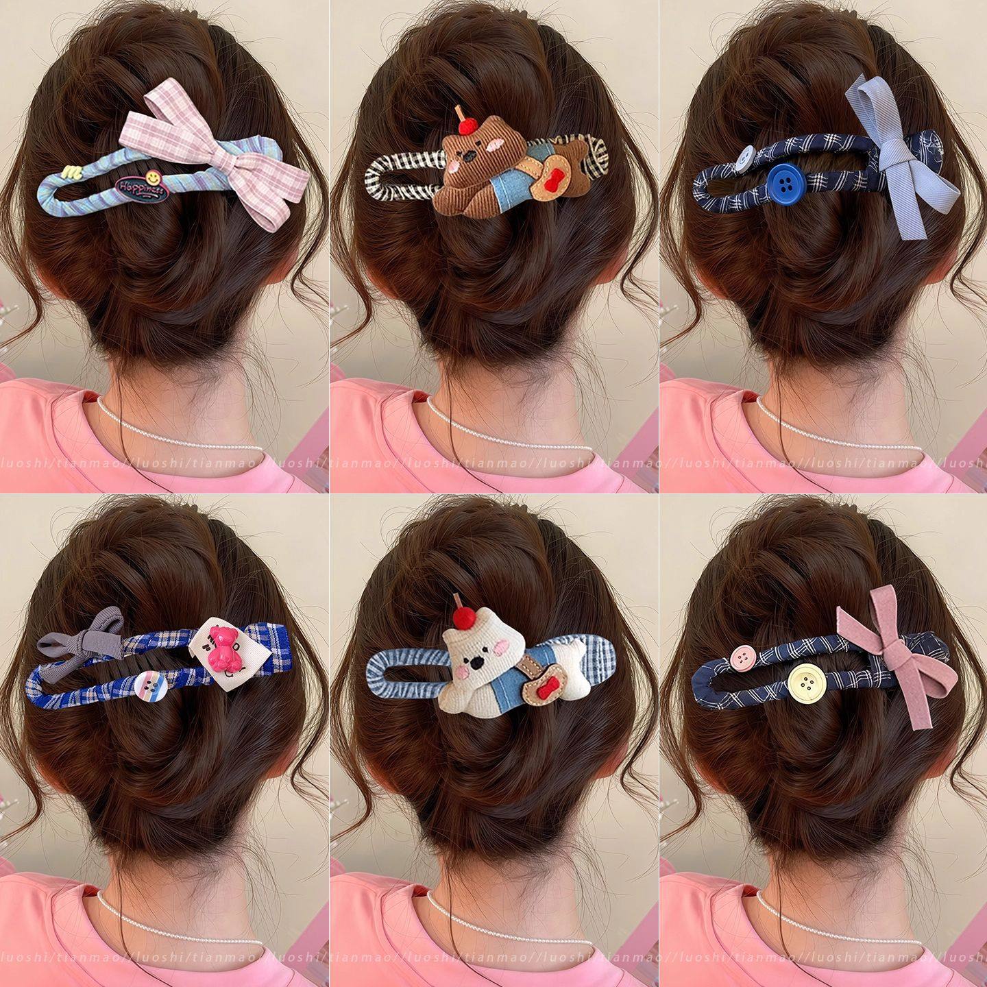 tktk蝴蝶结发夹女后脑勺鸭嘴夹2025新款感一字夹子发量大抓夹头饰