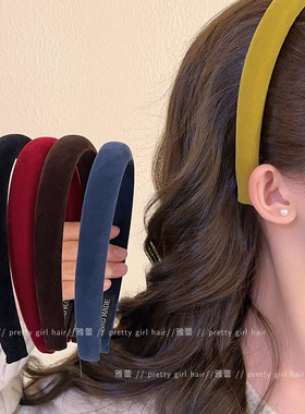 tktk斜纹发箍女款2025新款感秋冬高颅顶洗脸头箍显脸小压发卡头饰